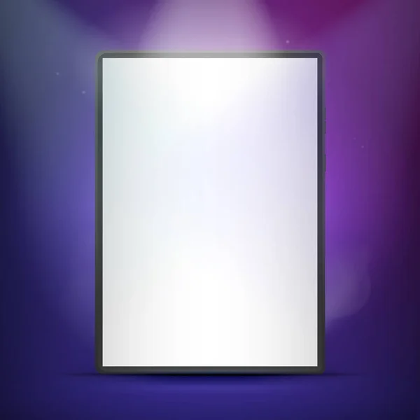 Tableta Pódiu Pro Prezentaci Produktu Nebo Vitrínu Reflektory Modrém Pozadí — Stockový vektor