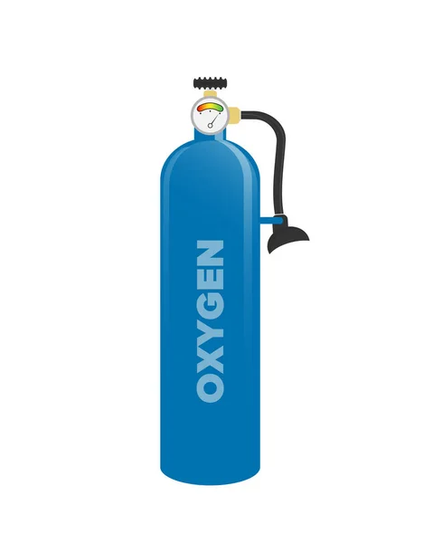 Δεξαμενή Αέρα Κολύμβησης Μπλε Πεπιεσμένο Φυσικό Κύλινδρο Οξυγόνου Απομονωμένο Λευκό — Διανυσματικό Αρχείο