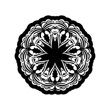 Çiçek şeklinde mandala süslemeleri. Dövmeler, parmak izleri ve kartlar için iyi. Vektör illüstrasyonu
