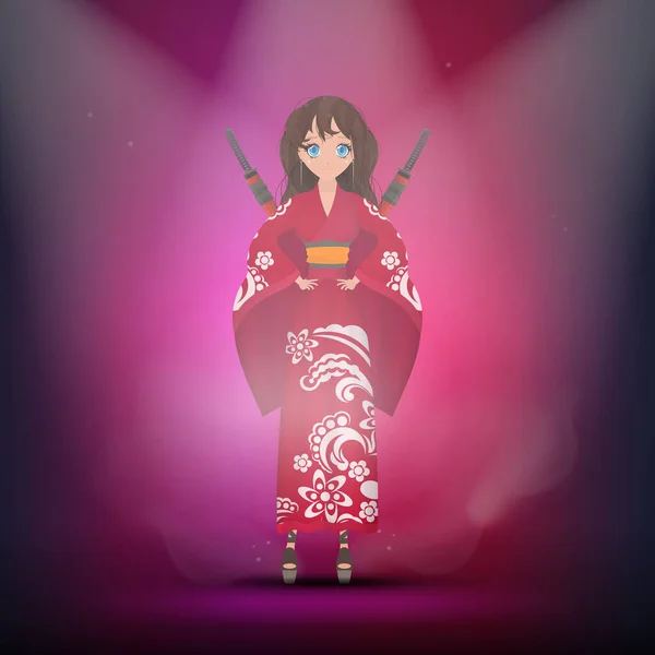 Frauen Langen Roten Seiden Kimono Sommer Kimono Seide Heimkleidung Brautjungfernhochzeitsroben — Stockvektor
