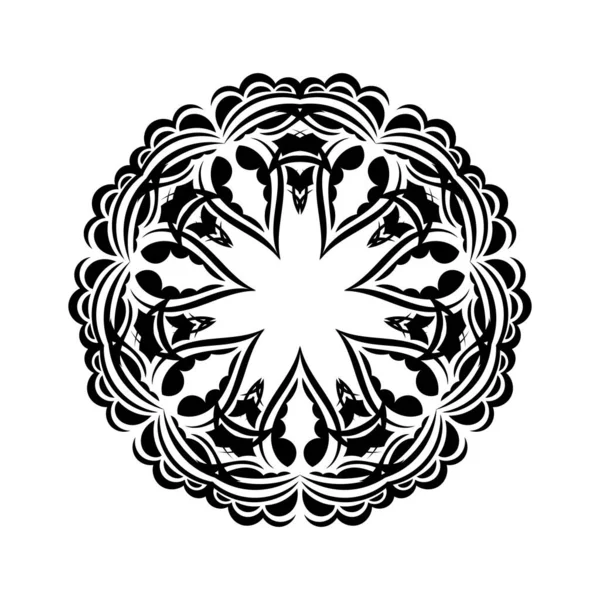 Adornos Decorativos Forma Flor Mandala Bueno Para Tatuajes Impresiones Postales — Archivo Imágenes Vectoriales