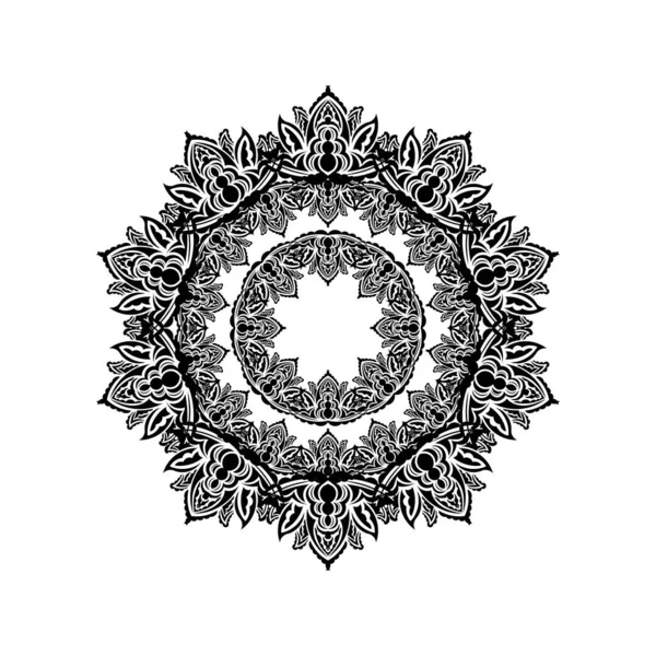 Çiçek Şeklinde Dekoratif Süsler Mandala Logolar Dövmeler Parmak Izleri Kartpostallar — Stok Vektör