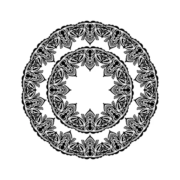 Ornamenti Decorativi Forma Fiore Mandala Buono Tatuaggi Stampe Cartoline Isolato — Vettoriale Stock