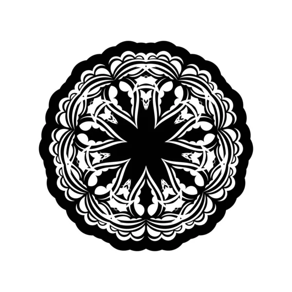 Mandala Adornos Forma Flor Bueno Para Tatuajes Huellas Tarjetas Ilustración — Archivo Imágenes Vectoriales