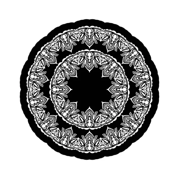 Mandala Adornos Forma Flor Bueno Para Tatuajes Huellas Tarjetas Aislado — Vector de stock