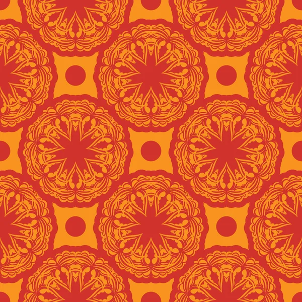 Красно Оранжевый Узор Тюленей Роскошным Винтажным Декоративным Орнаментом Хорошо Подходит — стоковый вектор