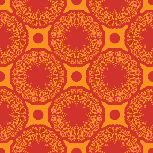 Красно Оранжевый Узор Тюленей Роскошным Винтажным Декоративным Орнаментом Хорошо Подходит — стоковый вектор