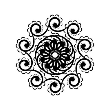 Arabesk ve çiçek elementleriyle doğu deseni. Vektör illüstrasyonu.