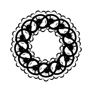 Arabesk ve çiçekli doğu desenleri. Dövmeler, parmak izleri ve kartpostallar için iyi. Vektör illüstrasyonu