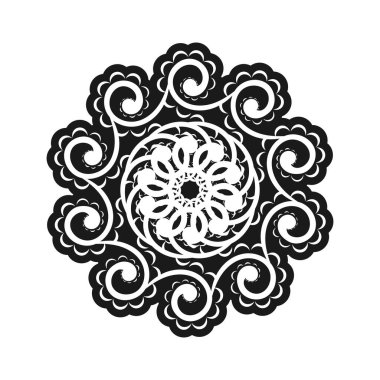 Arabesk ve çiçekli doğu desenleri. Logolar, dövmeler, parmak izleri ve kartpostallar için iyi. Beyaz arka planda izole edilmiş. Vektör illüstrasyonu