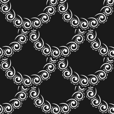 Damask kusursuz vektör arkaplanı. Barok tarzında bir duvar kağıdı. Duvar kağıdı, kumaş, ambalaj, ambalaj için grafiksel süs. Damask çiçek süsü.