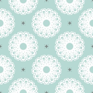 Barok tarzında bir duvar kağıdı. Bebek mavisi çiçek elementi. Duvar kağıdı, kumaş, ambalaj, ambalaj için grafiksel süs. Doğulu çiçek süsü..