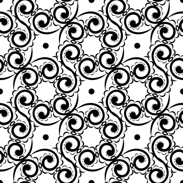 Обои Стиле Барокко Черно Белый Цветочный Элемент Графический Орнамент Обоев — стоковый вектор