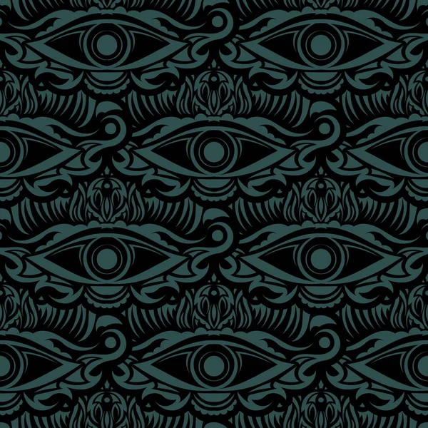 Dark Green Seamless Pattern All Seeing Eye Good Clothing Textiles — Stock Vector