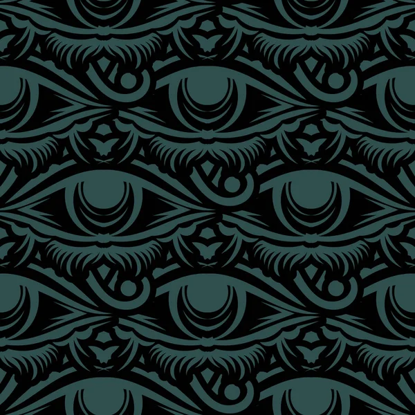 Dark Green Seamless Pattern All Seeing Eye Good Covers Fabrics — Stock Vector