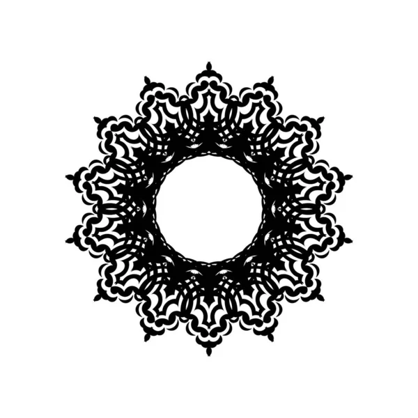 Мандала Рисунок Черно Белый Хорошее Настроение — стоковый вектор