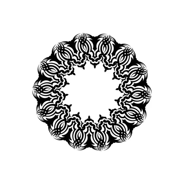 Diseño Mandala Étnico Aislado Negro Página Para Colorear Estrés Para — Archivo Imágenes Vectoriales