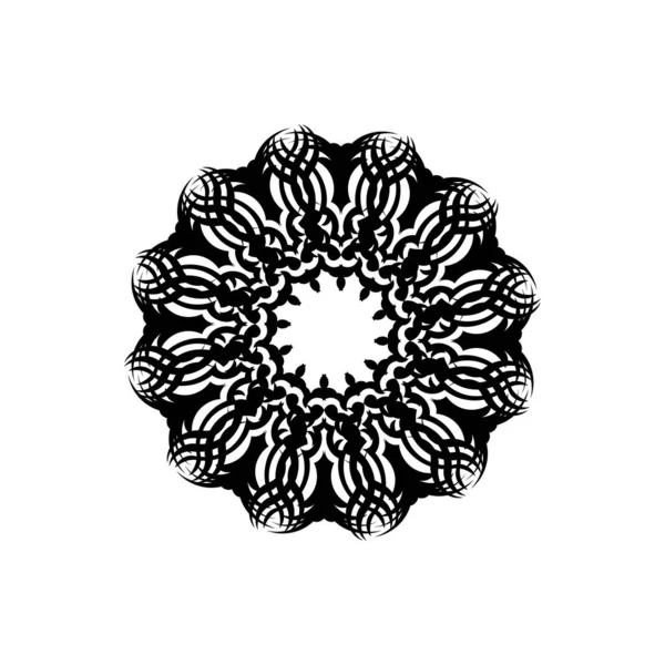 Circular Flower Mandala Pattern Henna Mehndi Tattoo Decoration Decorative Ornament — Stock Vector