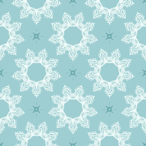 Oriental Seamless Vector Background Wallpaper Baroque Style Pattern Baby Blue — Stock Vector