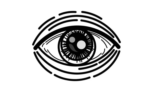 Ilustración Vectorial Del Ojo Humano Estilo Grabado — Vector de stock