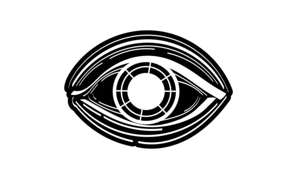 Vektorillustration Des Menschlichen Auges Gravierten Stil — Stockvektor