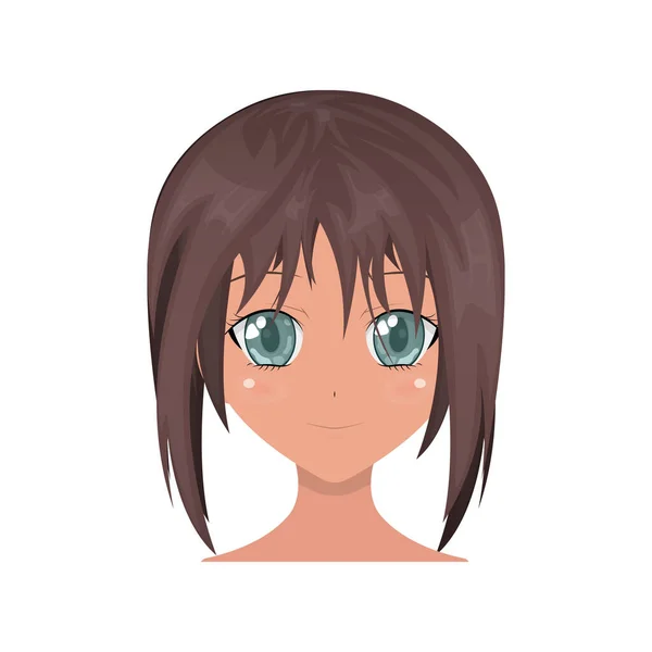 Vector Anime Characters Anime Girl Japanese Anime Style Drawn Vector — Stock Vector