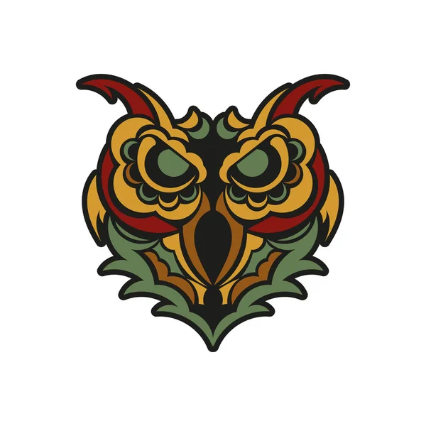 Ornement Hibou Style Baroque Bon Pour Les Menus Tatouages Impressions — Image vectorielle