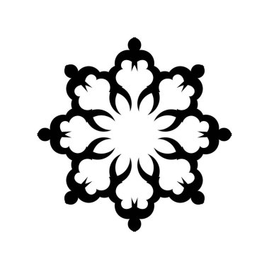 Mandala. Dairesel süs. Beyaz bir arkaplanda tasarım ve renklendirme için izole edilmiş öge.