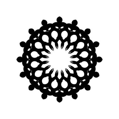 Mandala. Dairesel süs. Beyaz bir arkaplanda tasarım ve renklendirme için izole edilmiş öge.