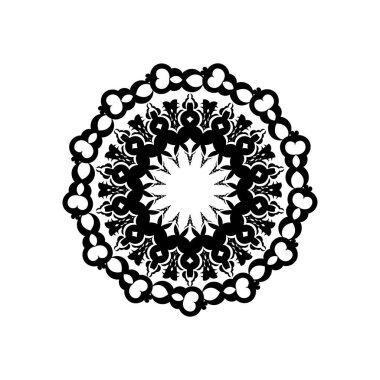 Tasarım için klasik yuvarlak süs. Beyaz bir arkaplanda izole edilmiş.