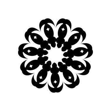 Vintage yuvarlak süs. Beyaz bir arkaplanda tasarım ve renklendirme için izole edilmiş öge.