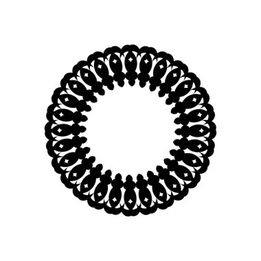 Vintage yuvarlak süs. Beyaz bir arkaplanda tasarım ve renklendirme için izole edilmiş öge.