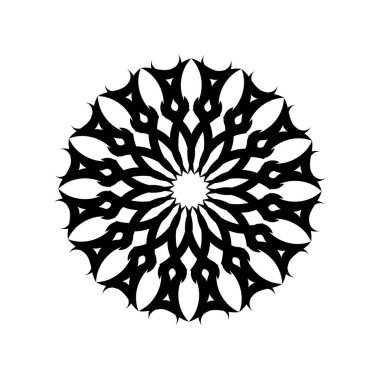 Vintage yuvarlak süs. Doğulu vektör, stres önleyici terapi örnekleri. Tasarım elementleri. Yoga logoları vektörü.