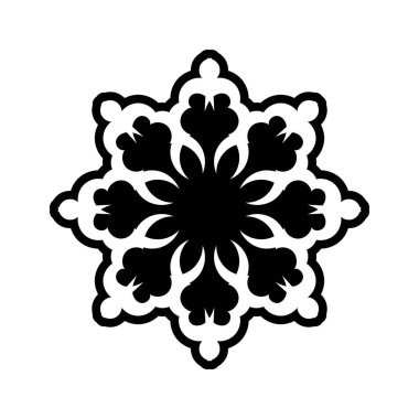 Hint mandala 'sı. Dairesel süs. Beyaz bir arkaplanda tasarım ve renklendirme için izole edilmiş öge.