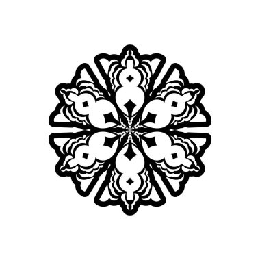 Klasik mandala yuvarlak süsü. Tasarım elementleri. Yoga logoları vektörü.