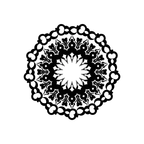 Винтажный Круглый Орнамент Дизайна Изолированный Белом Фоне — стоковый вектор
