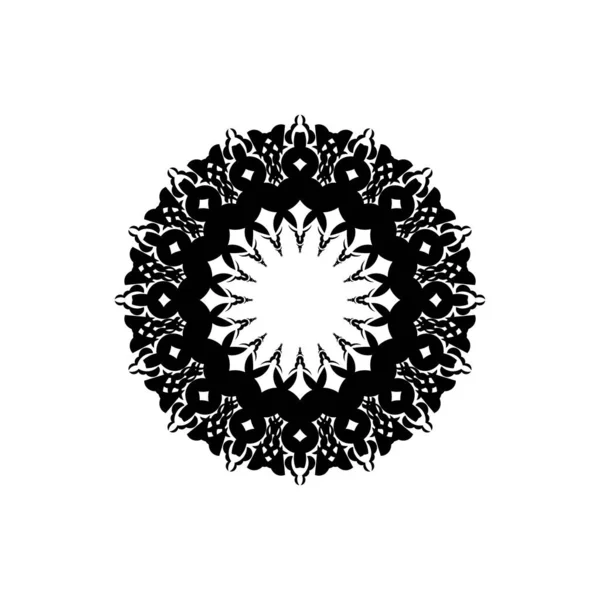 Logo Blanco Negro Mandala Tejiendo Elementos Diseño Logos Del Yoga — Vector de stock