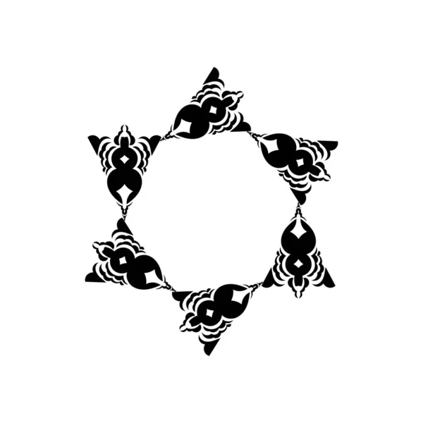 Мандала Черно Белый Логотип Переплетение Элементов Дизайна Вектор Логотипов Йоги — стоковый вектор