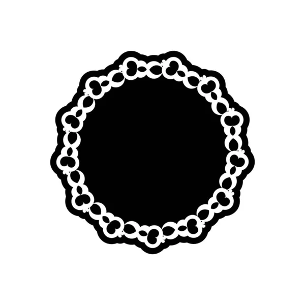 Mandala Indien Logo Noir Blanc Ornements Ronds Décoratifs Forme Fleur — Image vectorielle