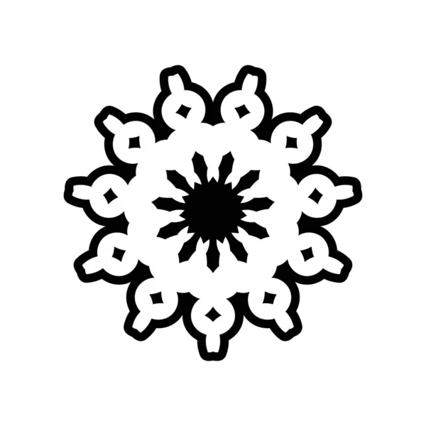 Indiaanse Mandala Zwart Wit Logo Geïsoleerd Element Voor Ontwerp Kleur — Stockvector