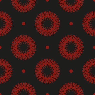 Çin siyah ve kırmızı soyut, kusursuz vektör arkaplanı. Yerli çiçek elementi. Duvar kağıdı, kumaş, ambalaj, ambalaj için grafik süslemesi.