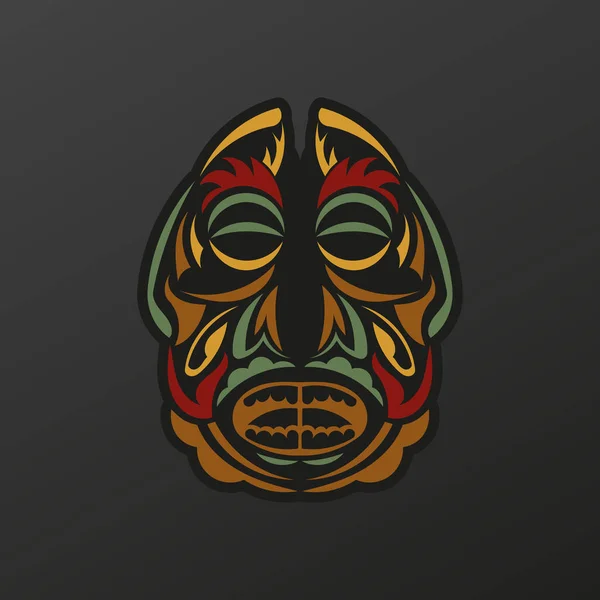 Polinezya Totem Maskesi Barok Renginde Dantel Motifli Lüks Desen Zole — Stok Vektör