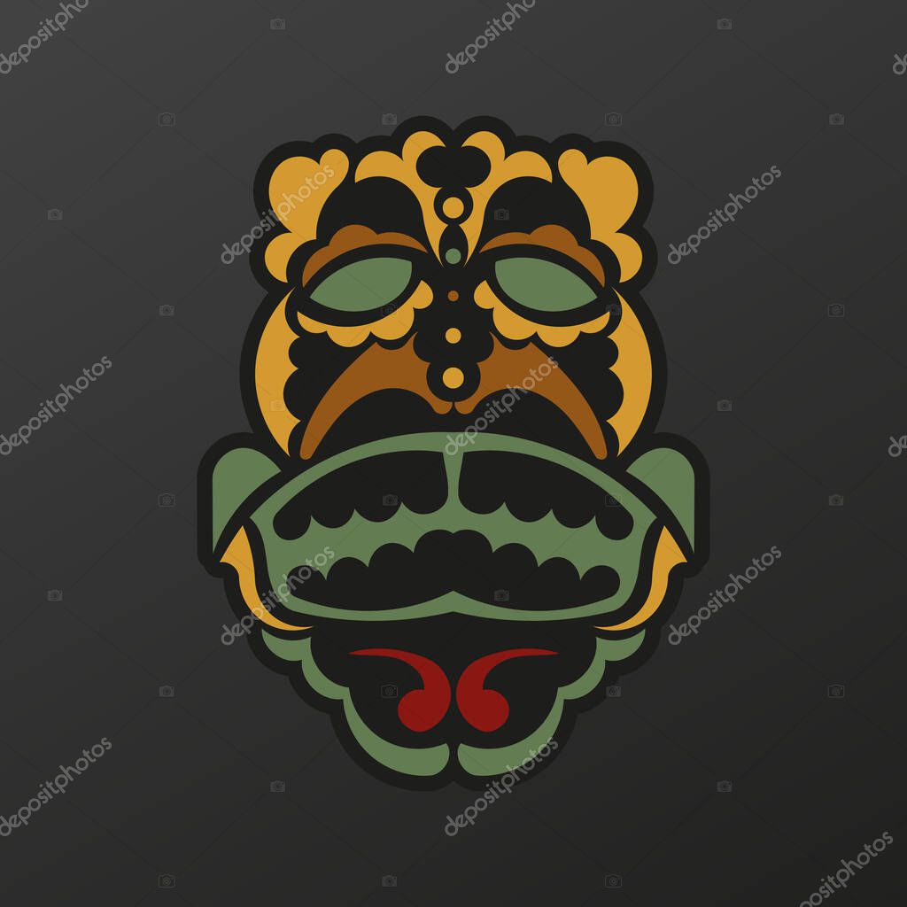 Polynesia mask in baroque color.