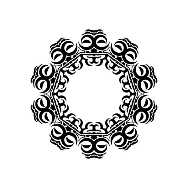Vintage Mandala Nero Bianco Ornamento Rotondo Design — Vettoriale Stock