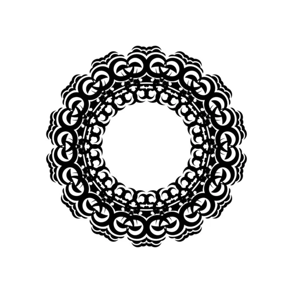 Ročník Mandala Černá Bílá Kulatá Ornament Pro Design — Stockový vektor
