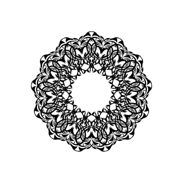 Vintage Mandala Black White Ornament Vector Illustration — Stock Vector
