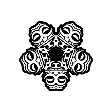 Hint mandala logosu. Dairesel süs. Beyaz bir arka planda izole edilmiş. Vektör illüstrasyonu.