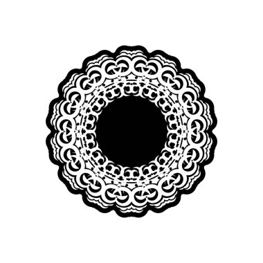 Klasik mandala logosu yuvarlak bir süs. Vektör illüstrasyonu.