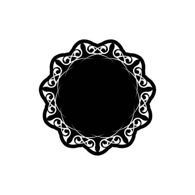 Hint mandala logosu. Siyah beyaz logo. Tasarım elementleri. Yoga logoları vektörü.