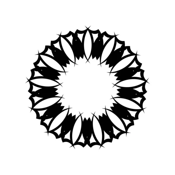 Ornement Rond Vintage Mandala Noir Blanc Élément Isolé Pour Conception — Image vectorielle